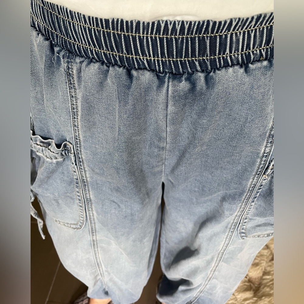 Easel Chambray Boho Balloon Joggers - Picture 14 of 15